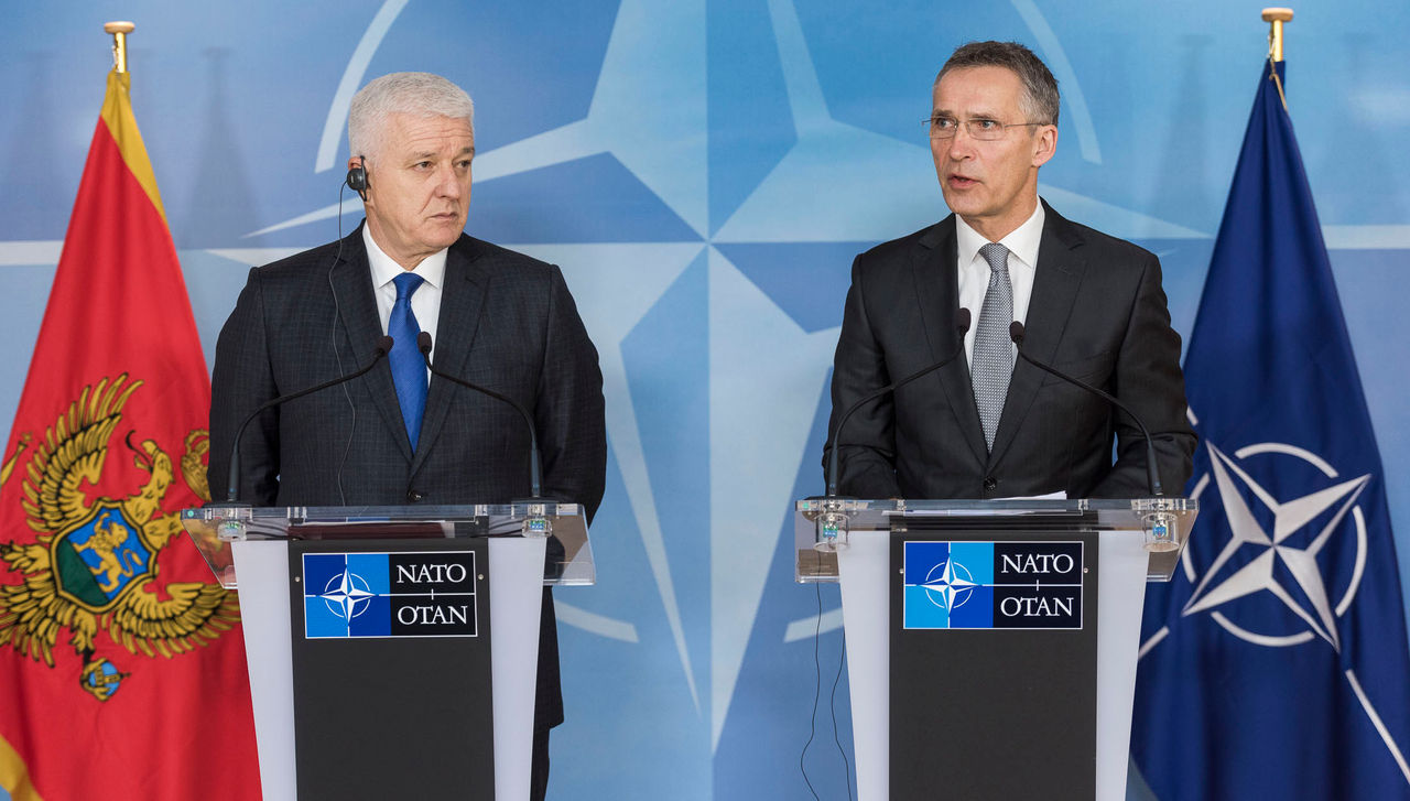 Joint press point with NATO Secretary General Jens Stoltenberg and the Prime Minister of Montenegro, Dusko Markovic