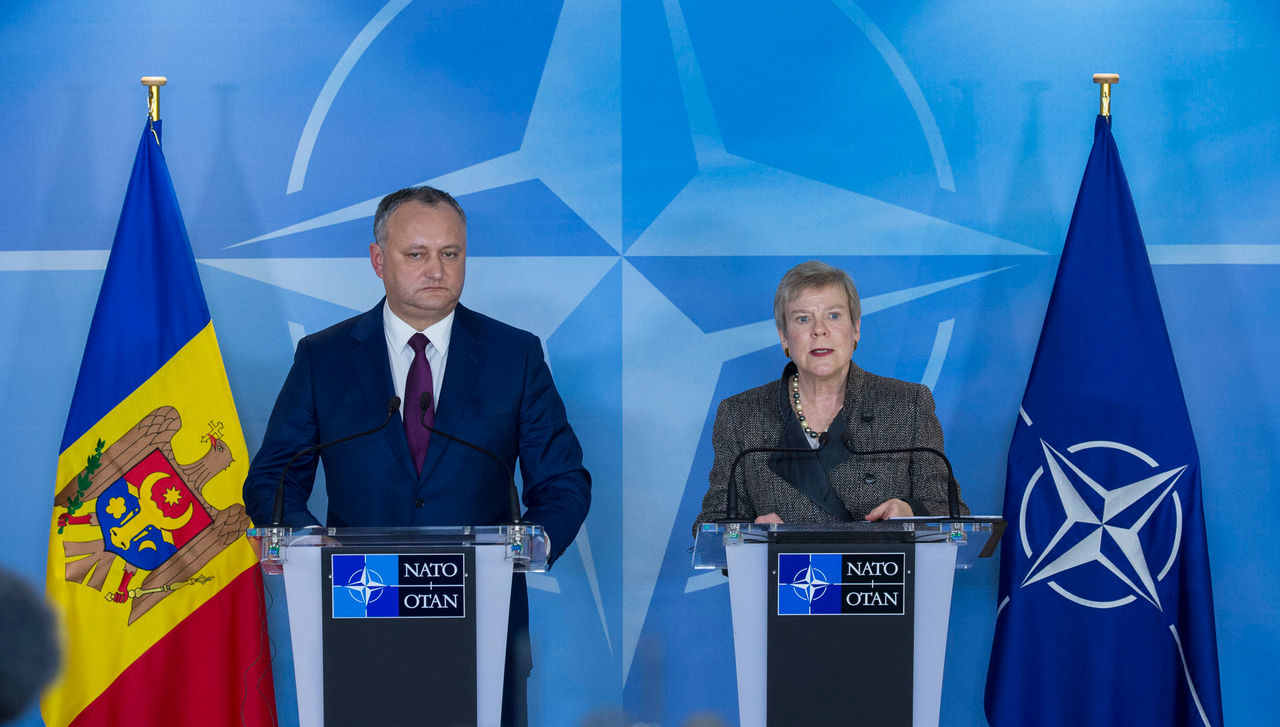 Joint press point with NATO Deputy Secretary General Rose Gottemoeller and the President of the Republic of Moldova, Igor Dodon