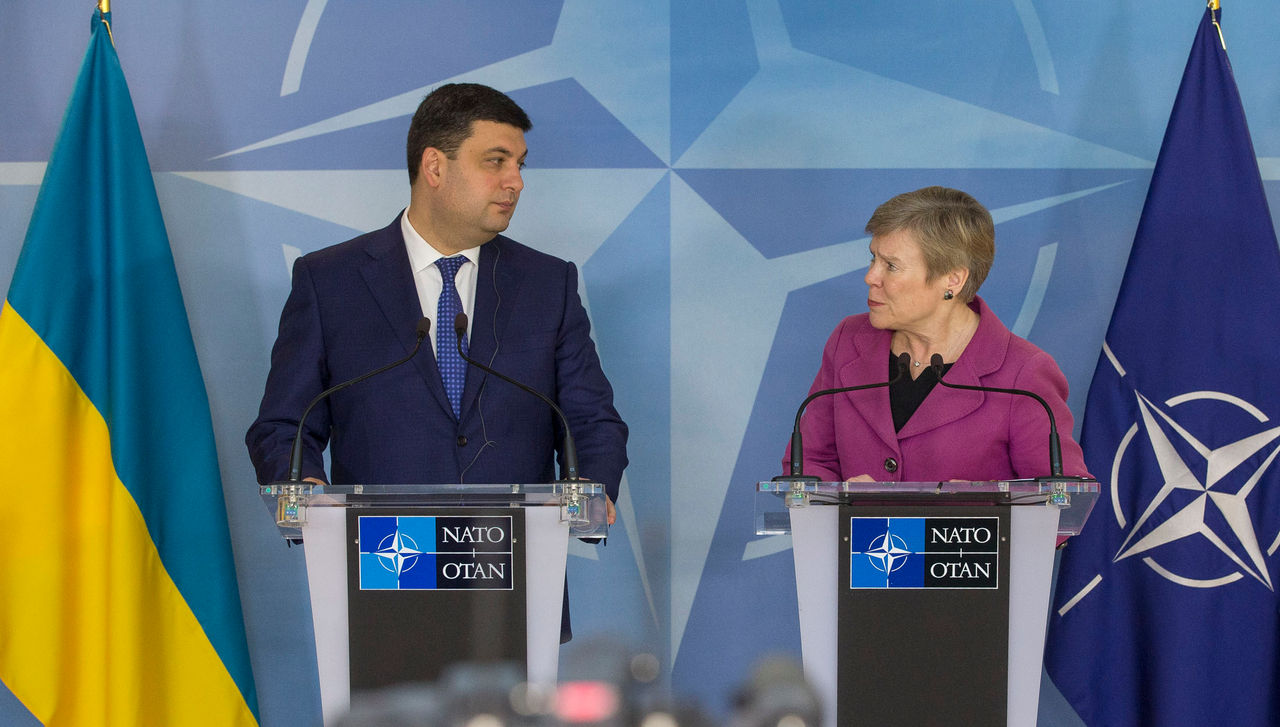 Joint press point with the Prime Minister of Ukraine, Volodymyr Groysman and NATO Deputy Secretary General Rose Gottemoeller