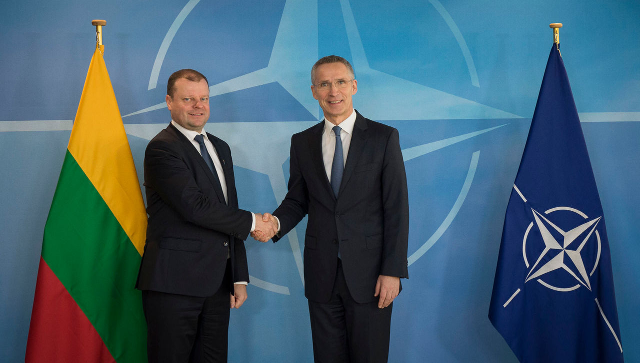 The Prime Minister of the Republic of Lithuania, Saulius Skvernelis visits NATO and meets with NATO Secretary General Jens Stoltenberg