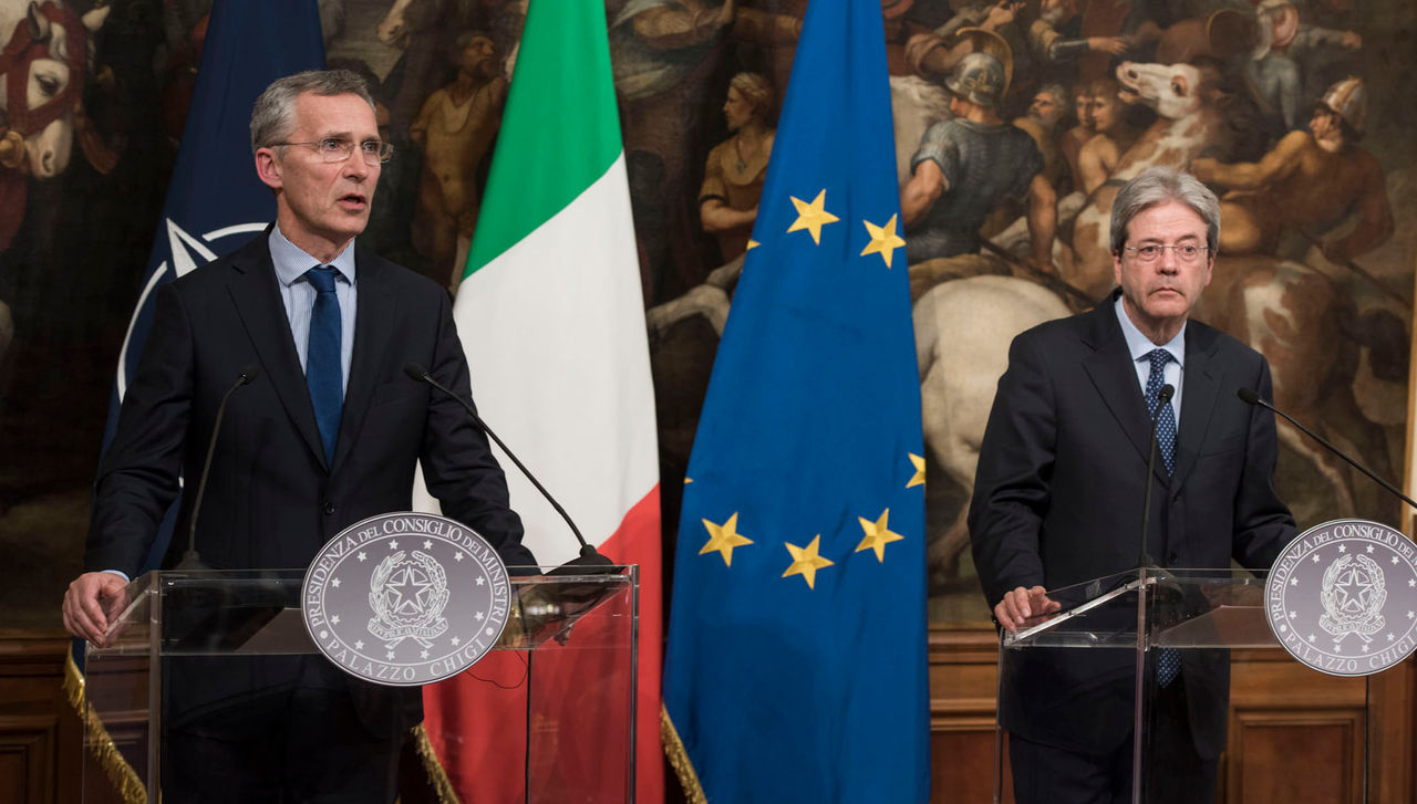 Joint press conference with NATO Secretary General Jens Stoltenberg and the President of the Council of Ministers of Italy, Paolo Gentiloni