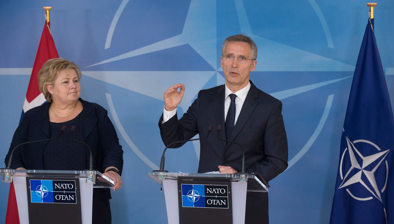 Joint press point with NATO Secretary General Jens Stoltenberg and the Prime Minister of Norway, Erna Solberg