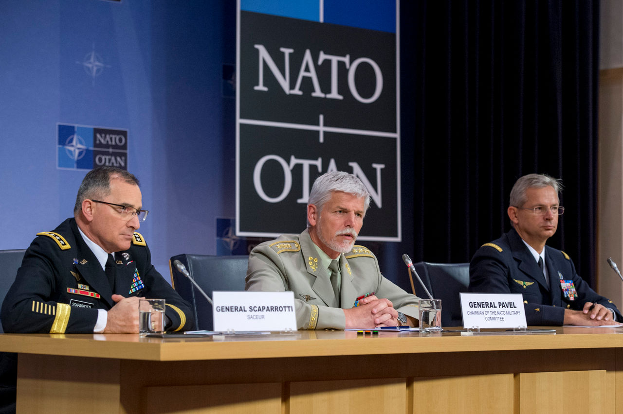 Joint press conference with the Chairman of the Military Committee, General Petr Pavel, Supreme Allied Commander Europe General Curtis M. Scaparrotti and Supreme Allied Commander Transformation General Denis Mercier