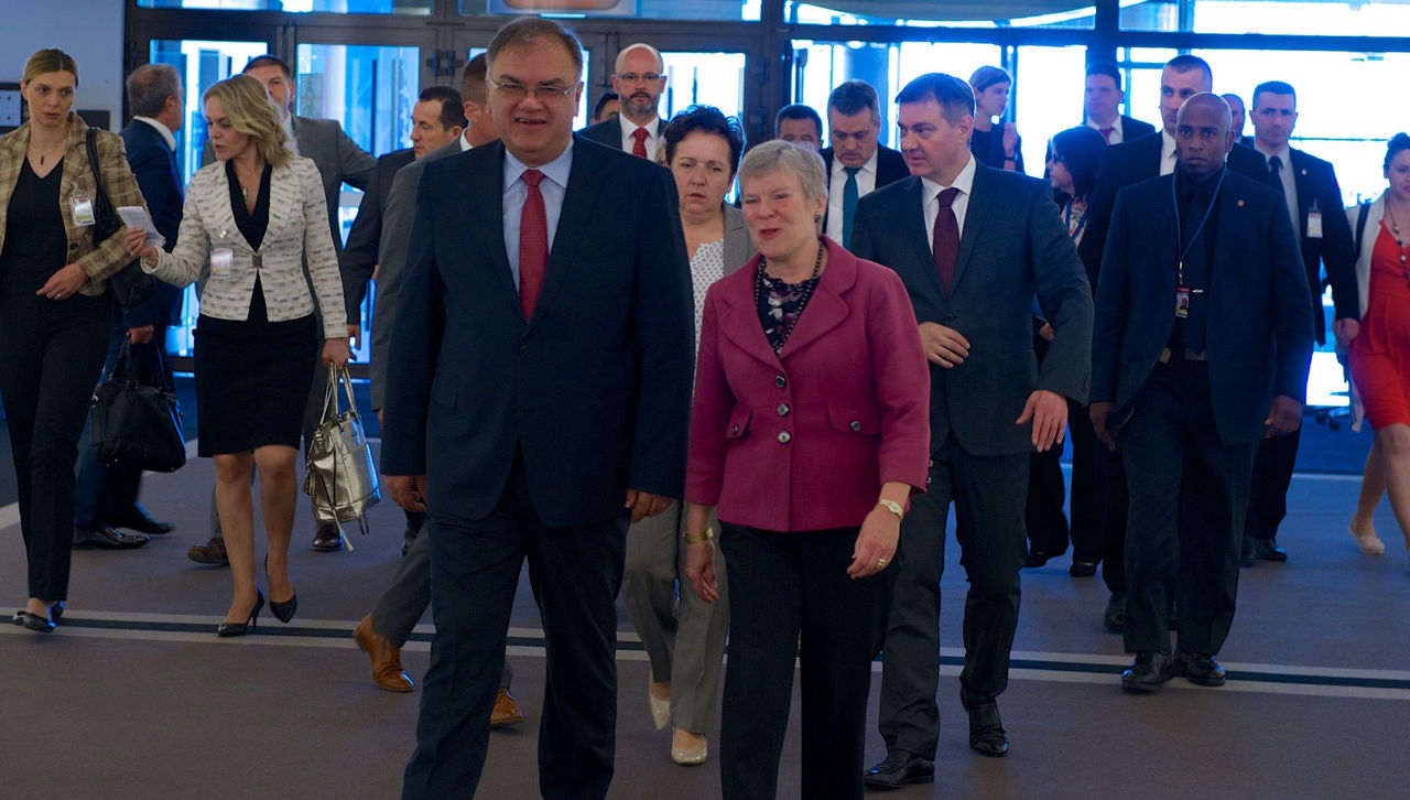 The Chairman of the Presidency of Bosnia and Herzegovina, Mladen Ivanic and NATO Deputy Secretary General Rose Gottemoeller