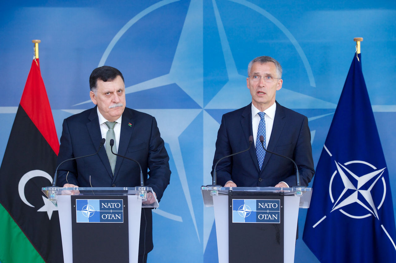 Joint press point with the Prime Minister of Libya, Fayez al-Sarraj and  NATO Secretary General Jens Stoltenberg