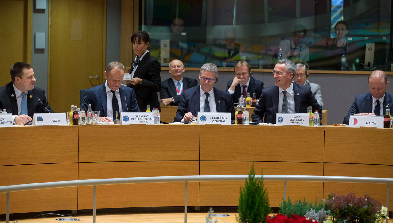 NATO Secretary General Jens Stoltenberg participates in the European Council meeting