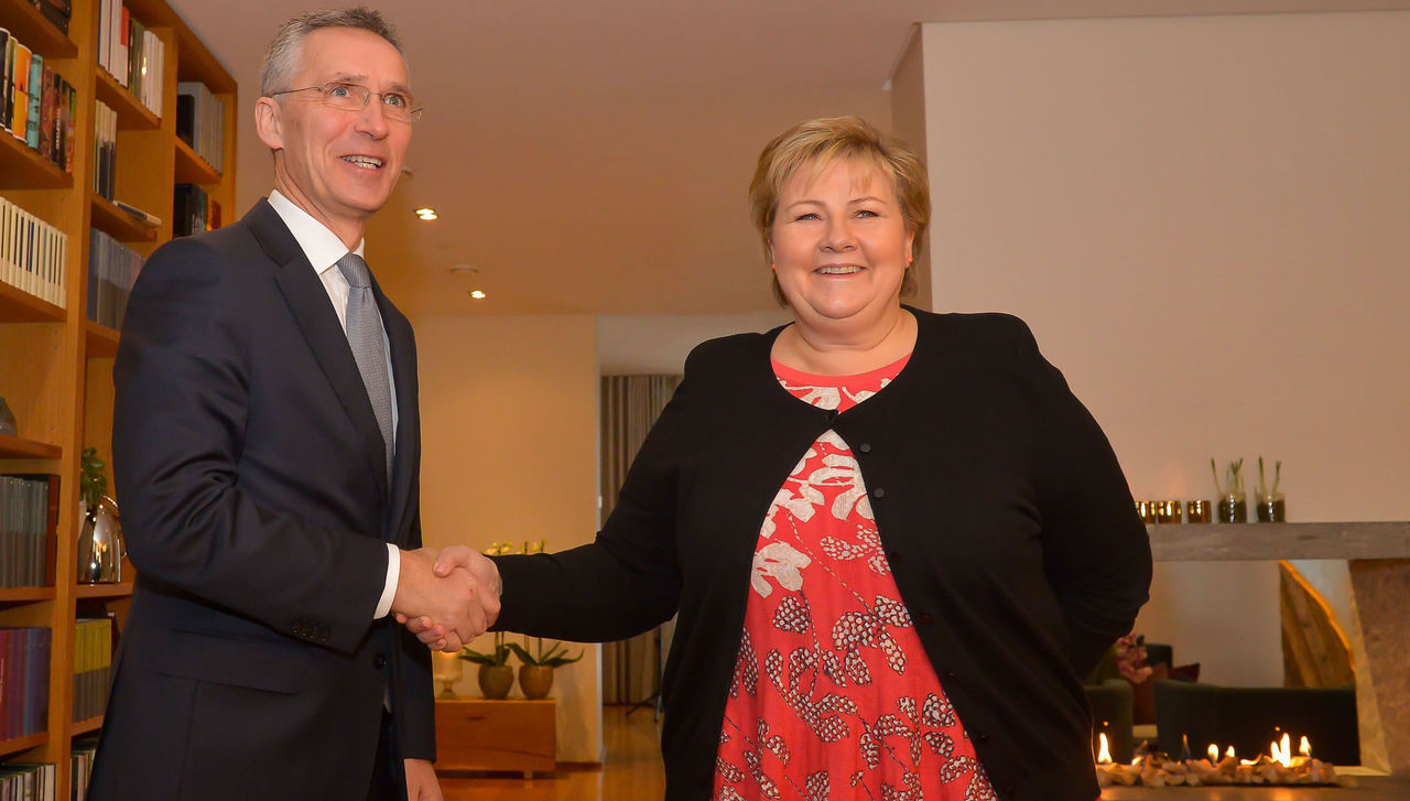 NATO Secretary General Jens Stoltenberg meets with the Prime Minister of Norway, Erna Solberg