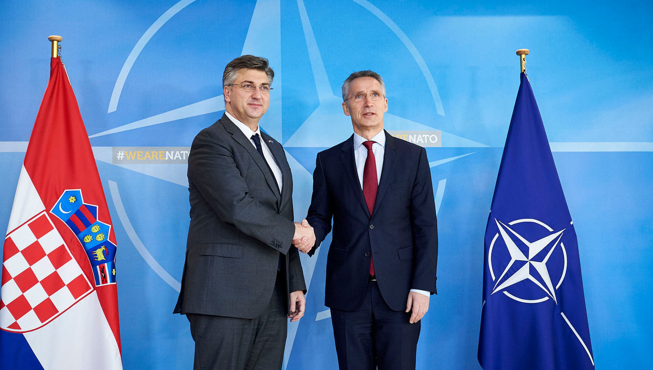 The Prime Minister of Croatia, Andrej Plenkovic visits NATO and meets with NATO Secretary General Jens Stoltenberg