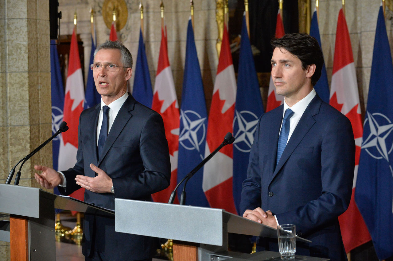 NATO Secretary General Jens Stoltenberg and the Prime Minister of Canada, Justin Trudeau