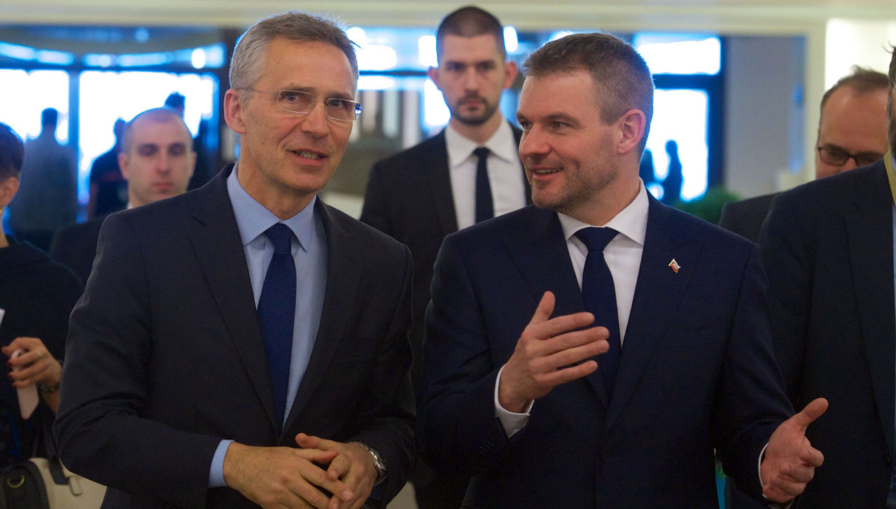 NATO Secretary General Jens Stoltenberg and the Prime Minister of the Slovak Republic, Peter Pellegrini