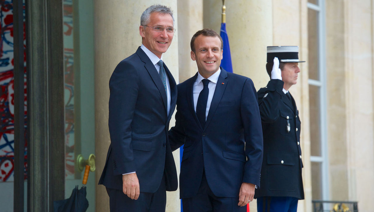 NATO Secretary General Jens Stoltenberg meets with the President of France, Emmanuel Macron
