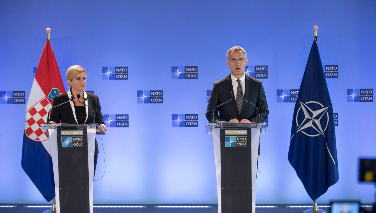 Joint press conference with NATO Secretary General Jens Stoltenberg and the President of the Republic of Croatia Kolinda Grabar-Kitarovic