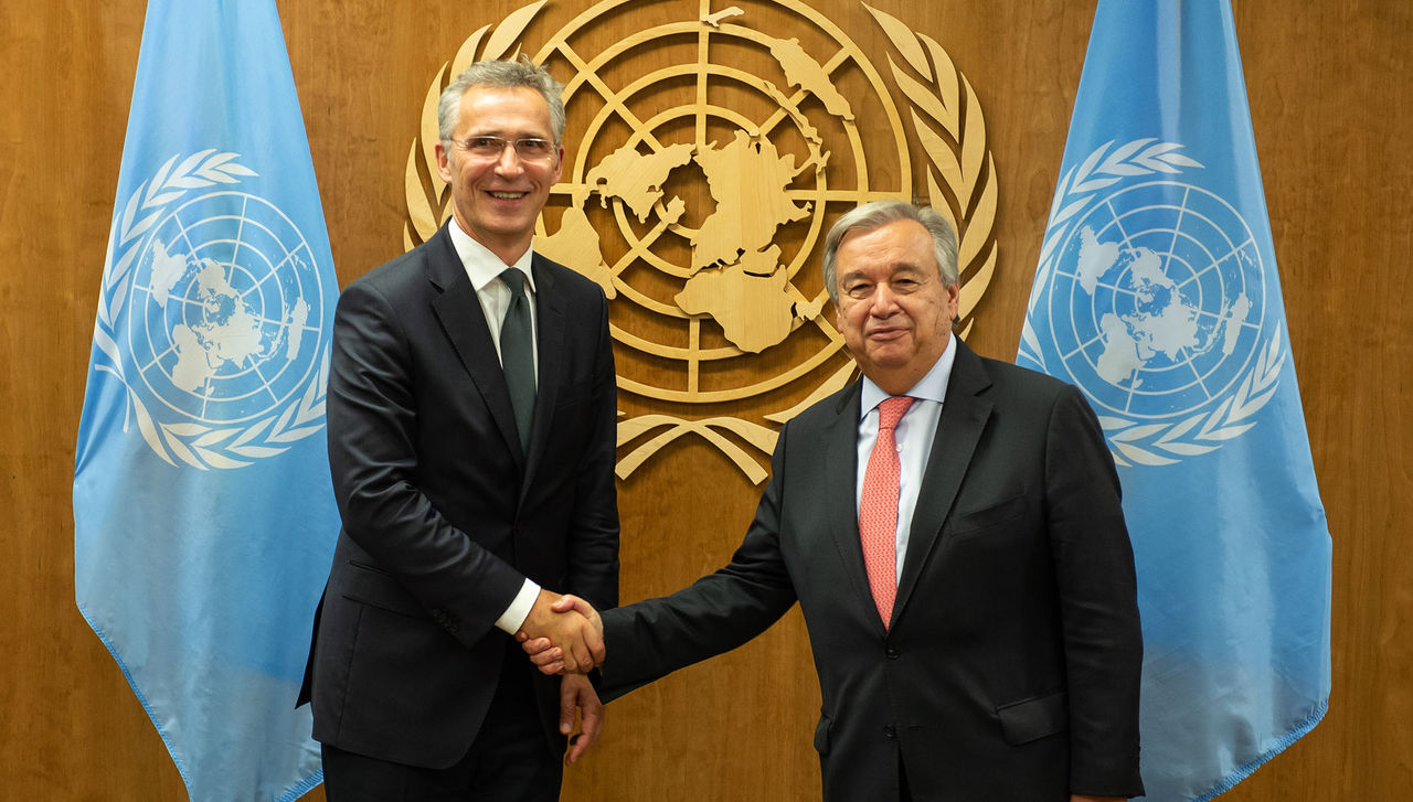 NATO Secretary General Jens Stoltenberg and UN Secretary-General Antonio Guterres