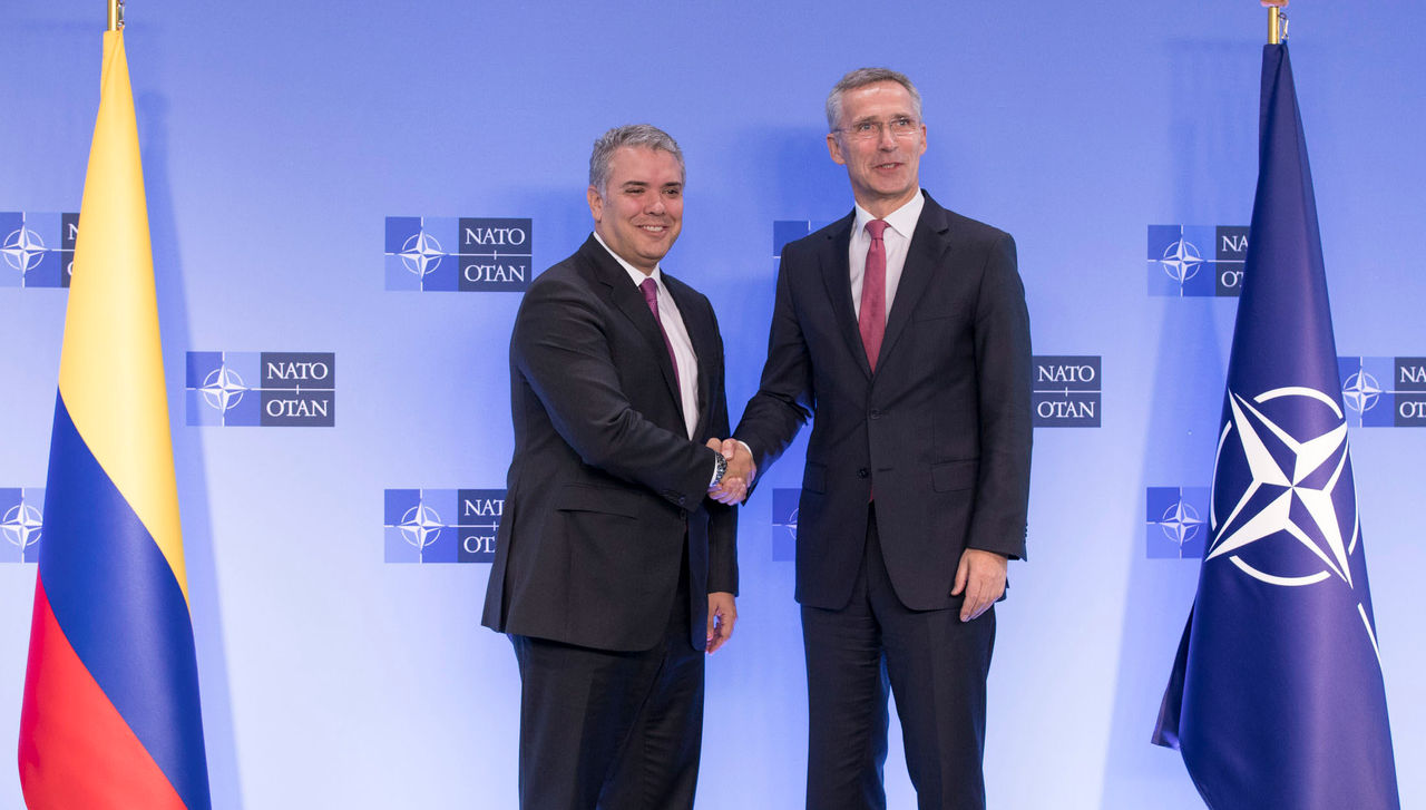 The President of Colombia, Ivan Duque Marquez visits NATO and meets with NATO Secretary General Jens Stoltenberg