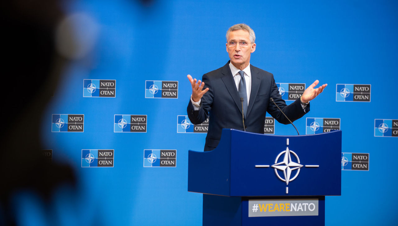 Press conference by NATO Secretary General Jens Stoltenberg ahead of the meetings of NATO Ministers of Foreign Affairs at NATO Headquarters in Brussels