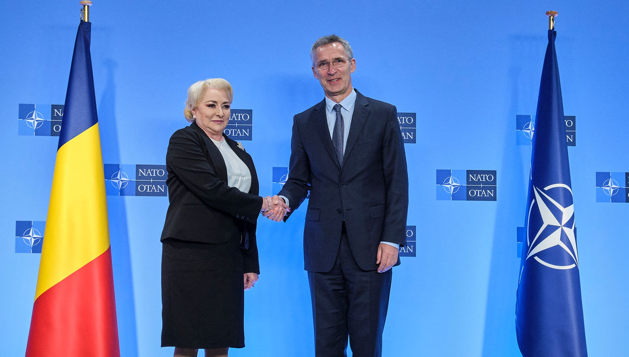 The Prime Minister of Romania, Viorica Dancila and NATO Secretary General Jens Stoltenberg