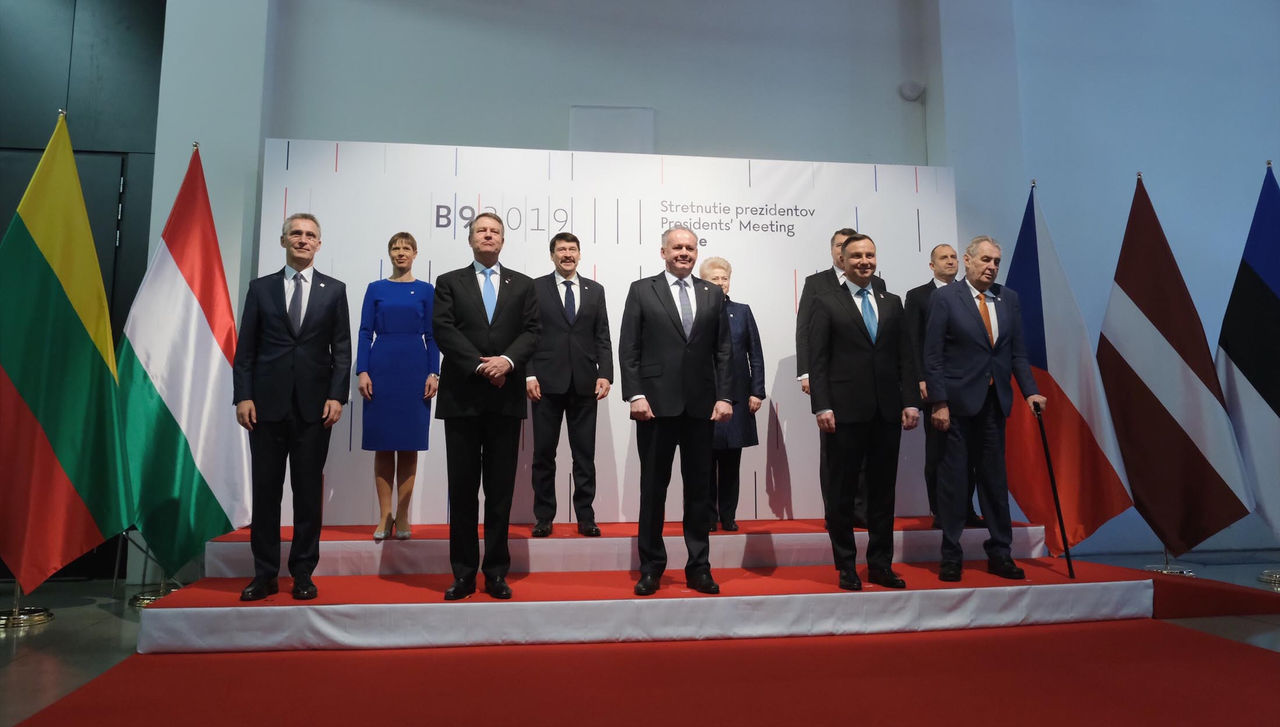 NATO Secretary General Jens Stoltenberg attends the meeting of the Heads of State of the Bucharest 9 group. Family photo