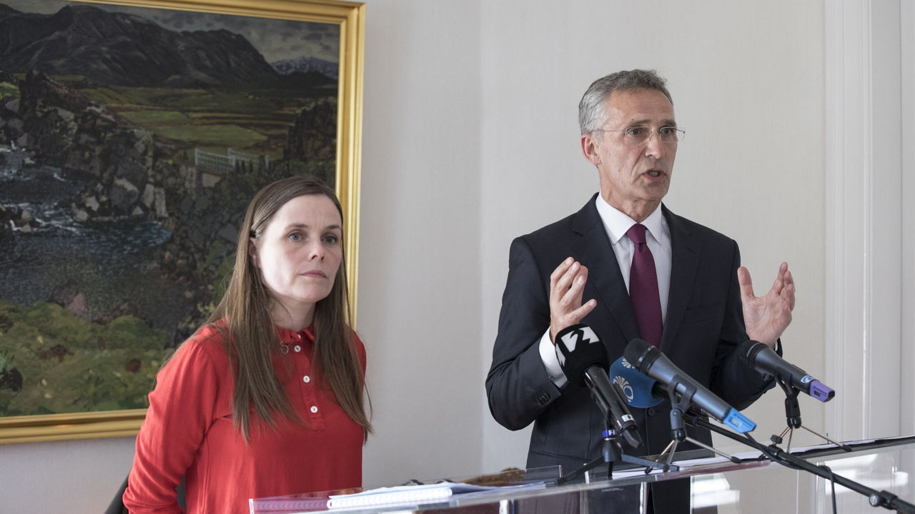 Joint press point with NATO Secretary General Jens Stoltenberg and the Prime Minister of Iceland, Katrin Jakobsdottir