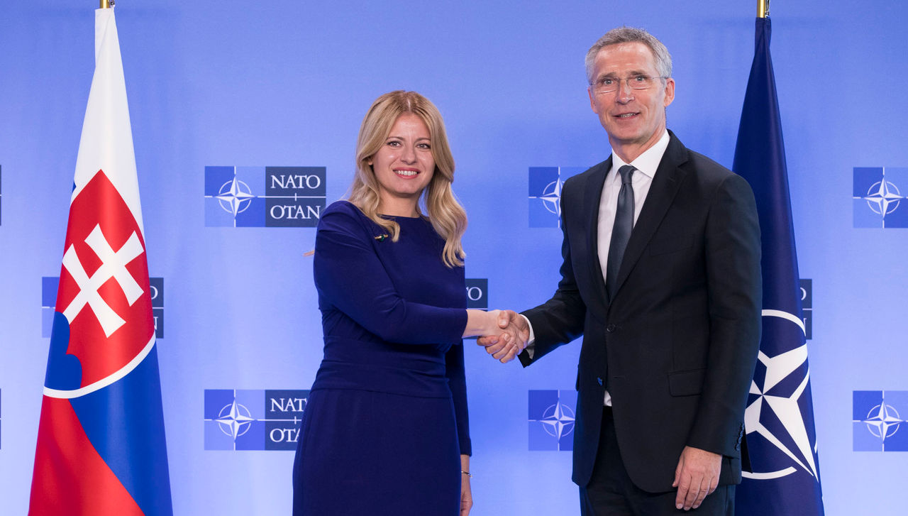 The President of the Slovak Repubic, Zuzana Caputova visits NATO and meets with NATO Secretary General Jens Stoltenberg