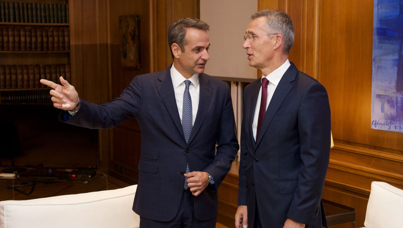 NATO Secretary General Jens Stoltenberg meets with the Prime Minister of the Hellenic Republic, Kyriakos Mitsotakis