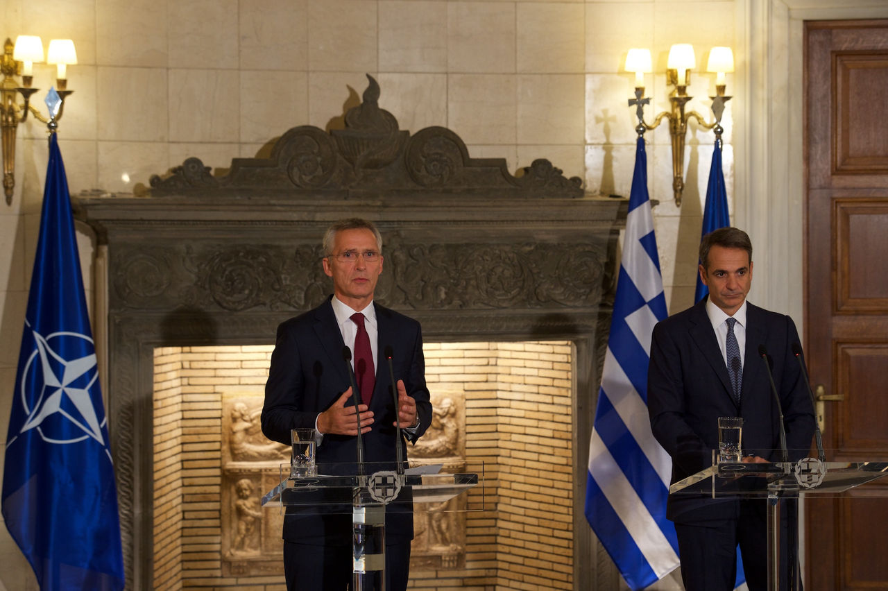 Joint press conference with NATO Secretary General Jens Stoltenberg and the Prime Minister of the Hellenic Republic, Kyriakos Mitsotakis