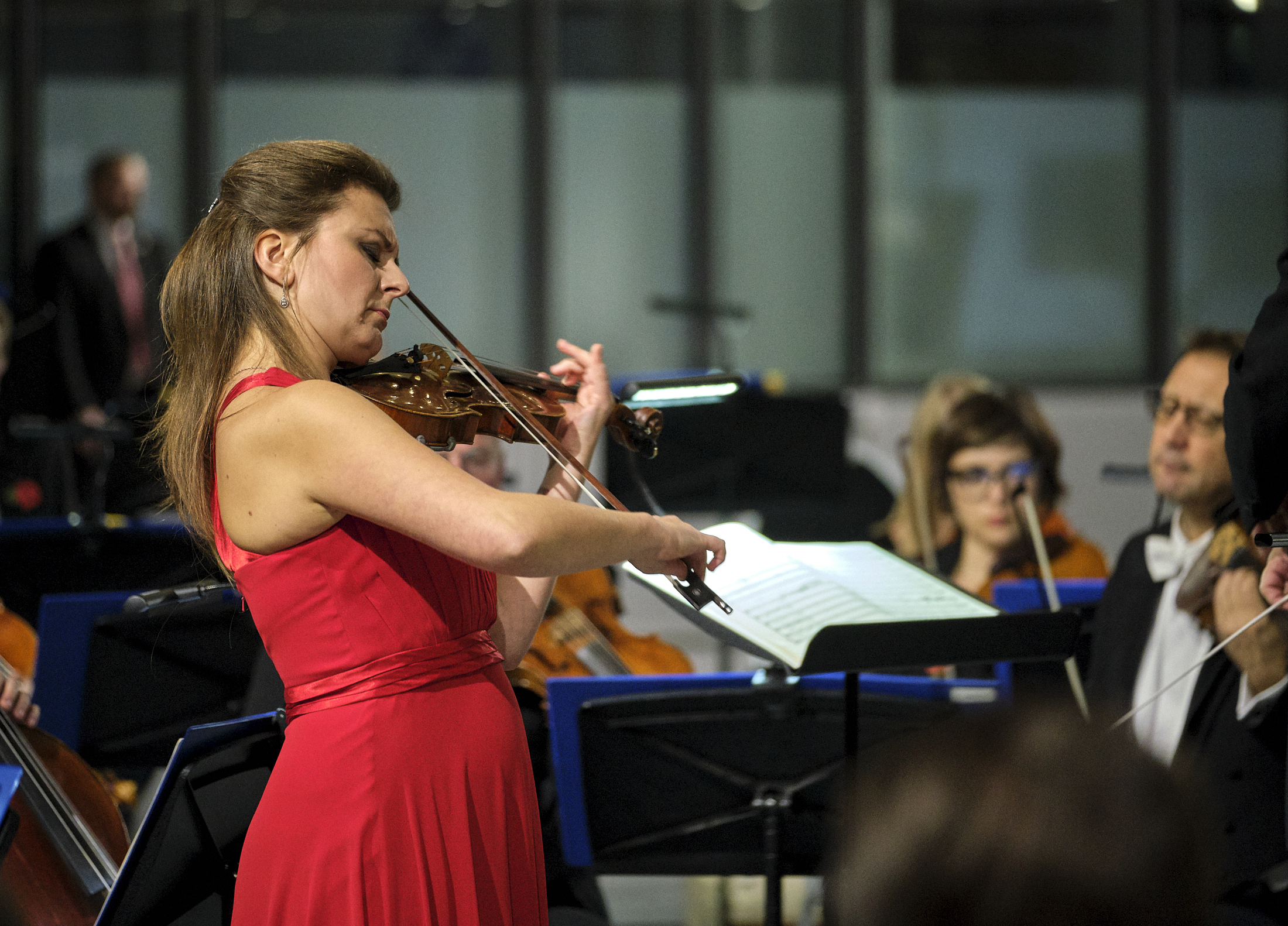 Violinist playing at NATO HQ in Brussels