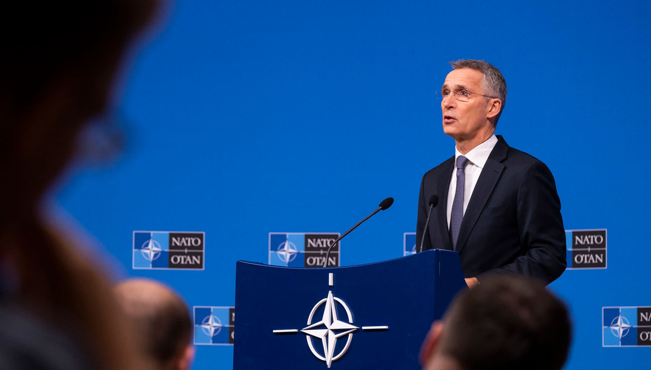 Press conference by NATO Secretary General Jens Stoltenberg ahead of the meetings of NATO Ministers of Foreign Affairs at NATO headquarters in Brussels