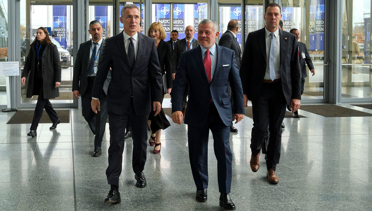 NATO Secretary General Jens Stoltenberg and His Majesty King Abdullah II ibn Al Hussein of the Hashemite Kingdom of Jordan
