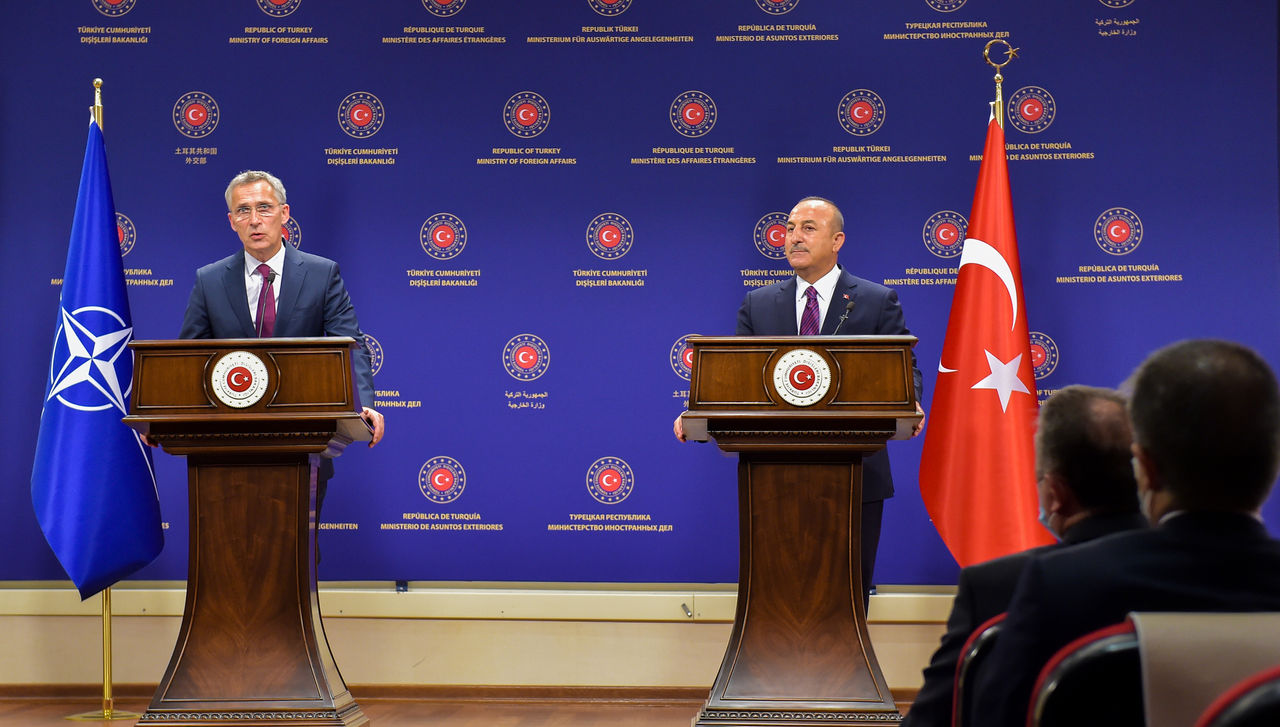 Joint press point with NATO Secretary General Jens Stoltenberg and the Minister of Foreign Affairs of Turkey, Mevlüt Çavuşoğlu