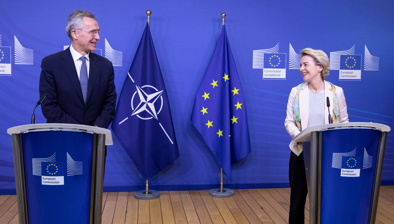 Joint press statements by NATO Secretary General Jens Stoltenberg and the President of the European Commission, Ursula von der Leyen ahead of the meeting with the members of the College of Commissioners