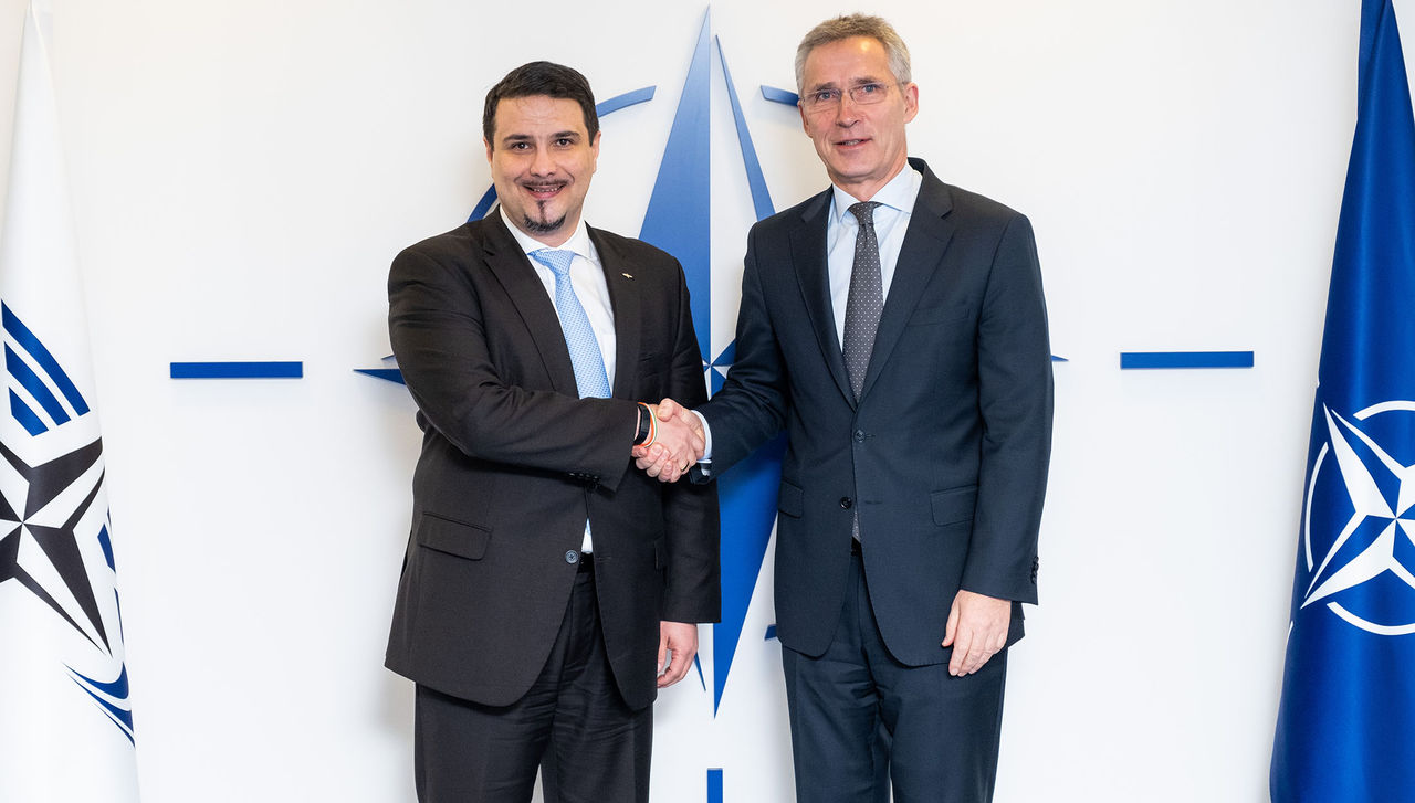 NATO Secretary General Jens Stoltenberg meets with the Acting President of the NATO Parliamentary Assembly, Attila Mesterházy