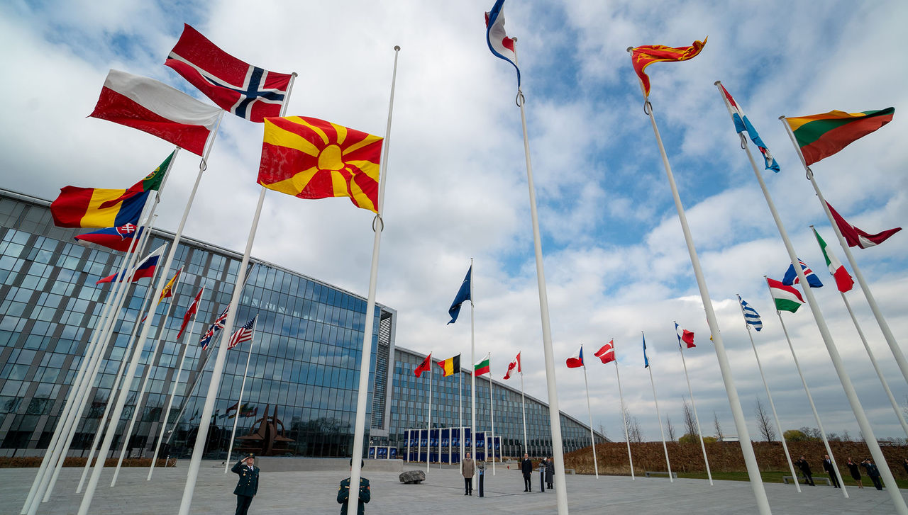 Flag raising ceremony to mark the accession of North Macedonia to NATO with remarks by NATO Secretary General Jens Stoltenberg and the Chargé d’Affaires of the Delegation of North Macedonia to NATO, Zoran Todorov