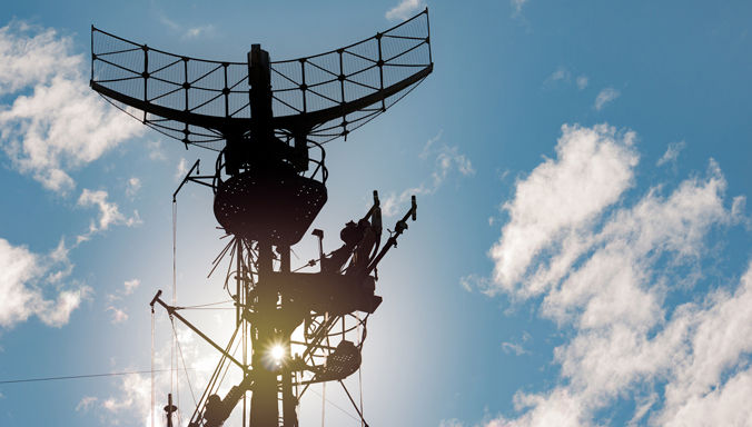 military radar air surveillance on navy ship