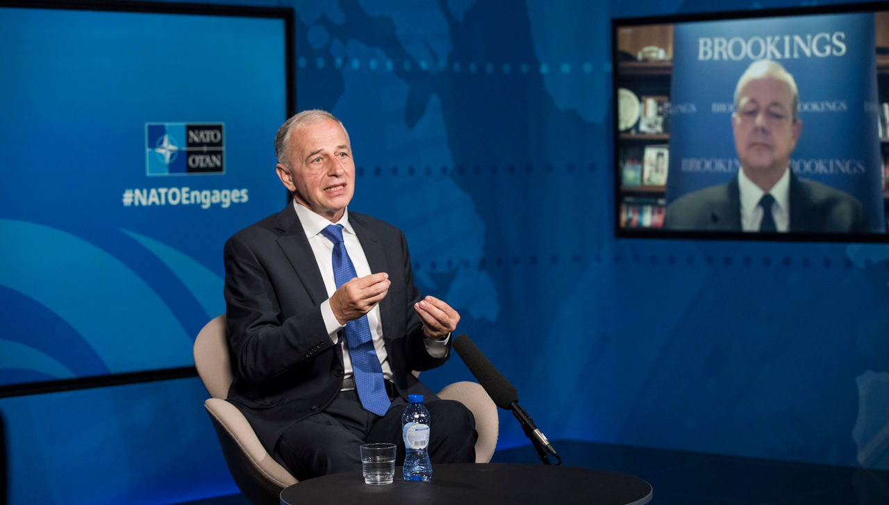 NATO Deputy Secretary General Mircea Geoană  in a virtual conversation with the President of the Brookings Institution, John R. Allen.