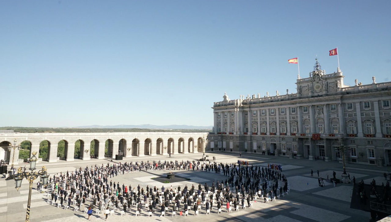 NATO Secretary General Jens Stoltenberg attends the national commemoration for the victims of the coronavirus pandemic at the Royal Palace in the presence of His Majesty the King