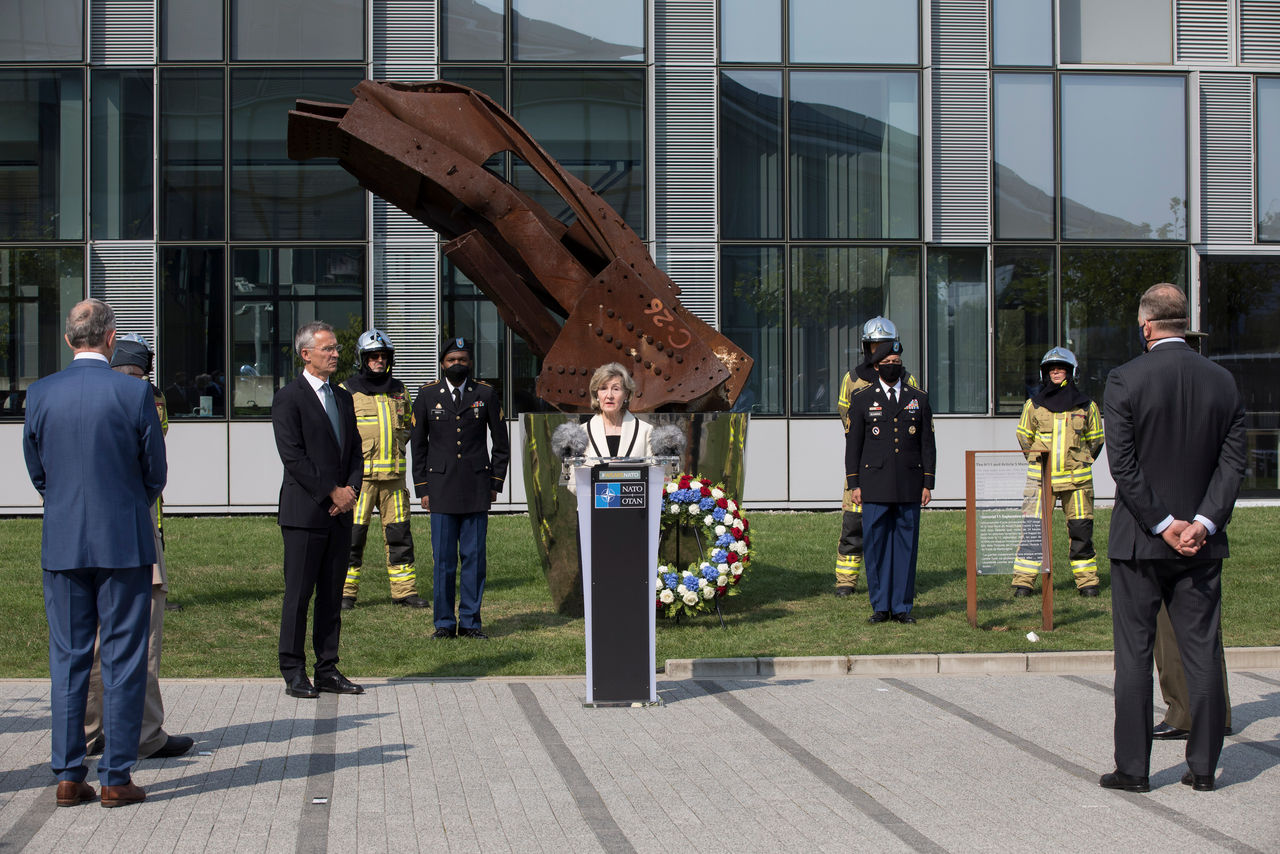 Ceremony to commemorate the 19th anniversary of the 2001 terrorist attacks on the United States. Remarks by US Permanent Representative to NATO, Ambassador Kay Bailey Hutchison