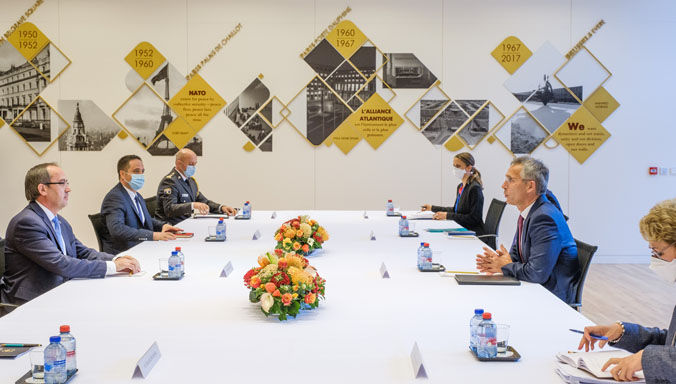Avdullah Hoti from Kosovo visits NATO and meets with NATO Secretary General Jens Stoltenberg