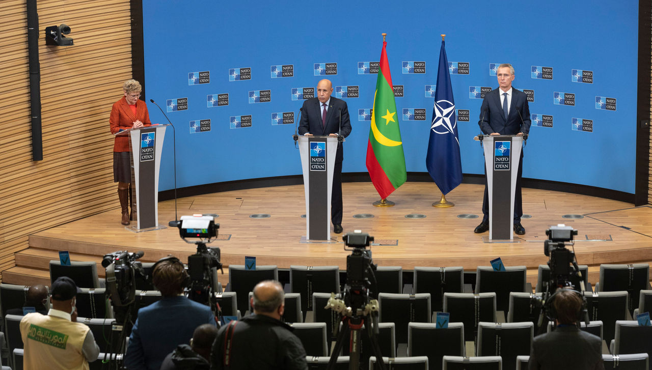 Joint press point by NATO Secretary General Jens Stoltenberg and the President of the Islamic Republic of Mauritania, Mohamed Ould Ghazouani