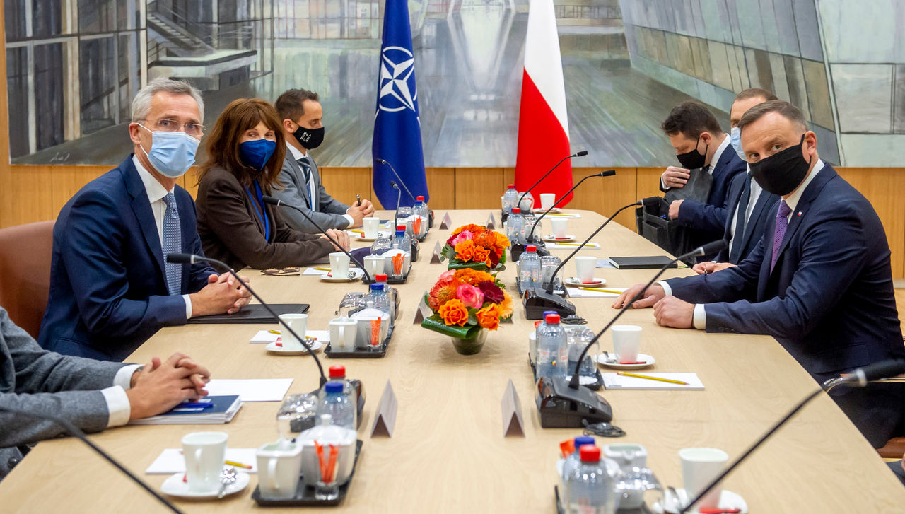NATO Secretary General Jens Stoltenberg meets with Andrzej Duda, President of Poland