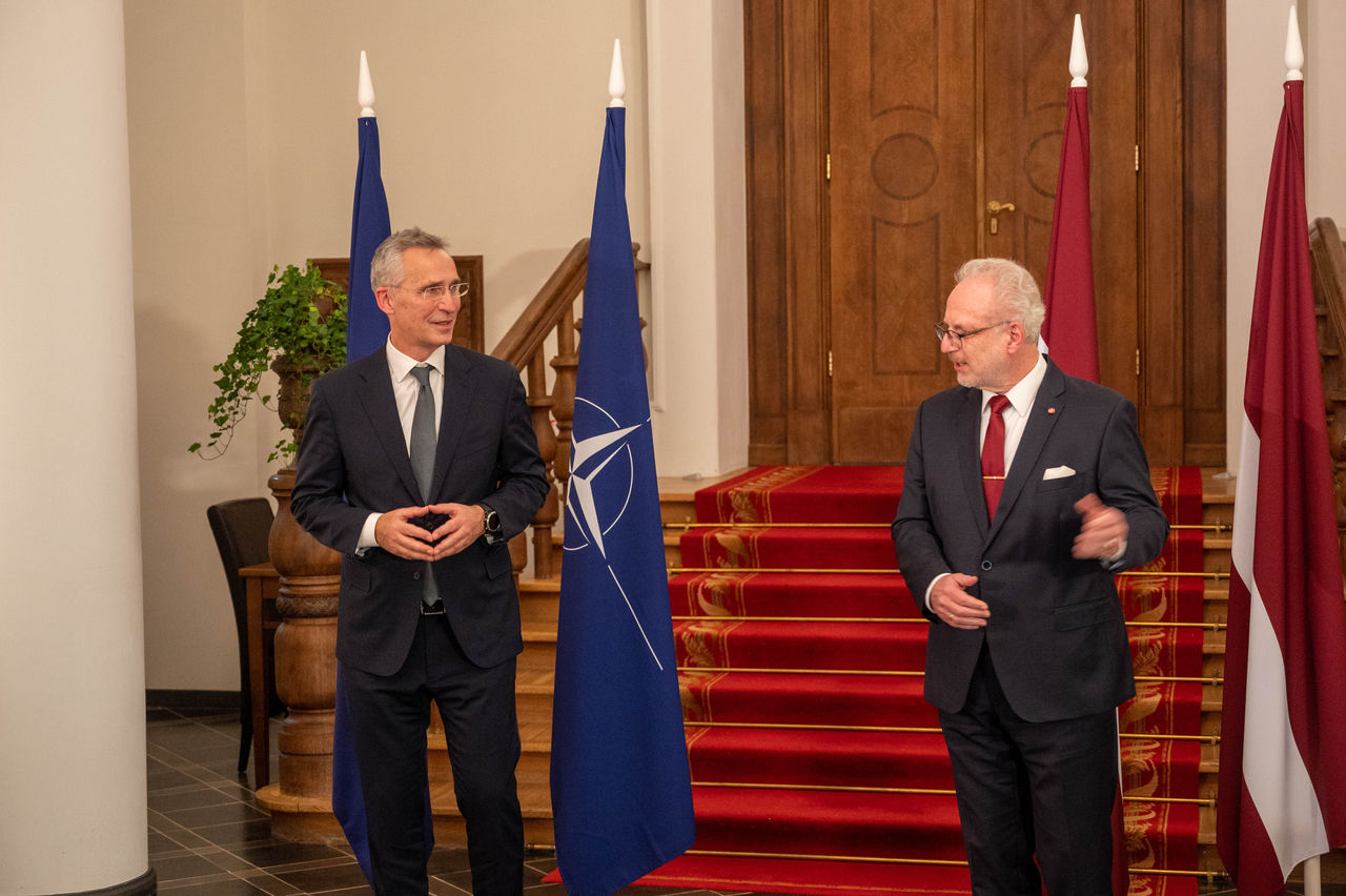 NATO Secretary General Jens Stoltenberg meets with the President of Latvia, Egils Levits