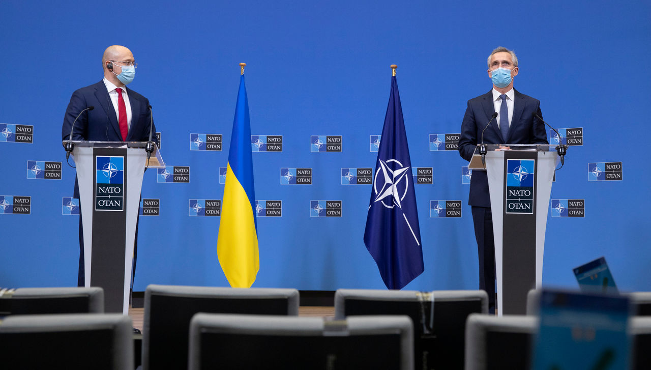 Joint press point by NATO Secretary General Jens Stoltenberg and the Prime Minister of Ukraine, Denys Shmyhal