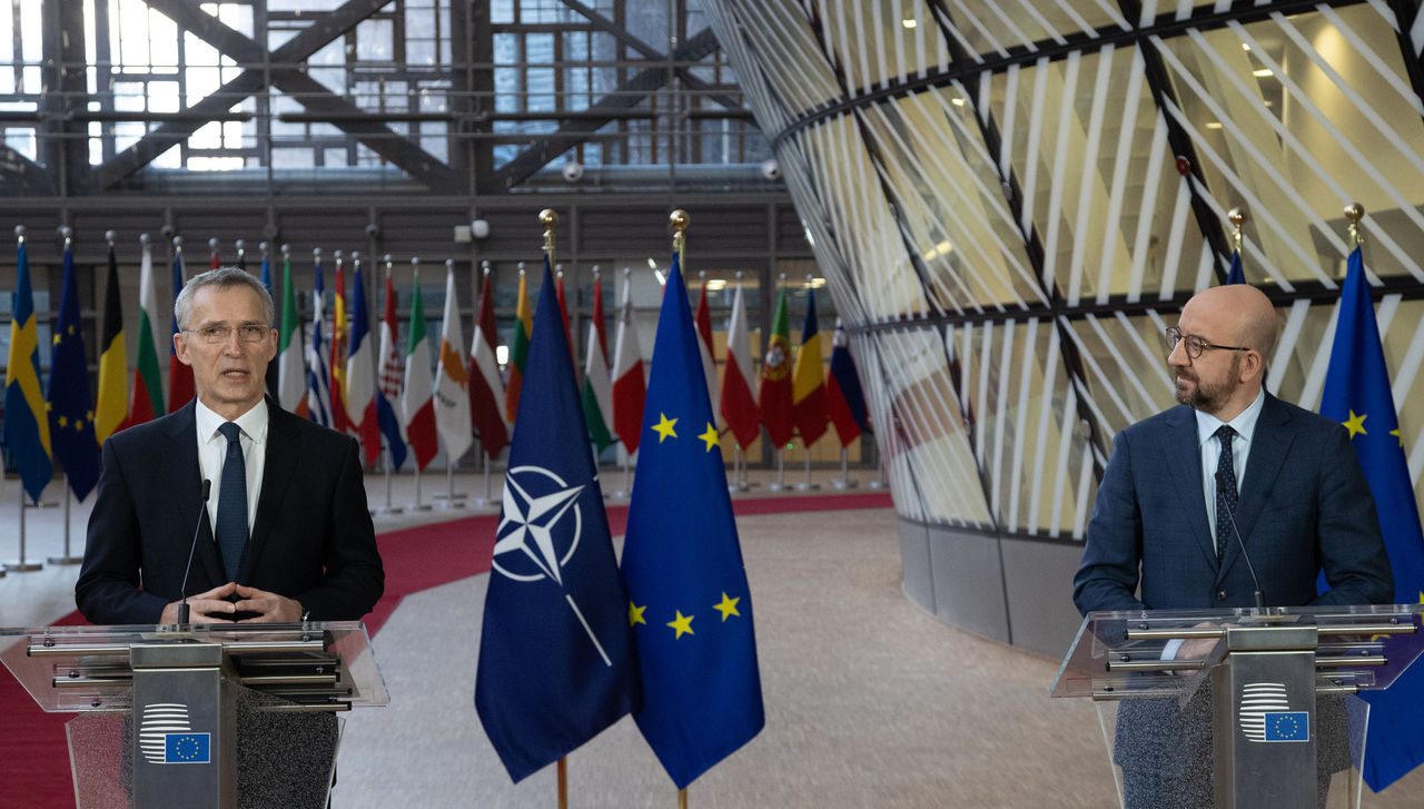 Joint doorstep statements by NATO Secretary General Jens Stoltenberg and the President of the European Council, Charles Michel ahead of a meeting of the European Council