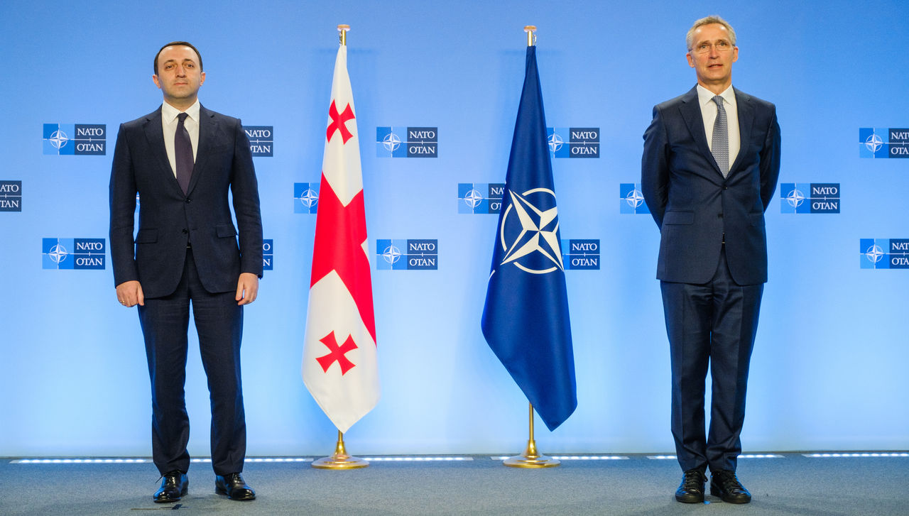 NATO Secretary General Jens Stoltenberg and the Prime Minister of Georgia, Irakli Garibashvili