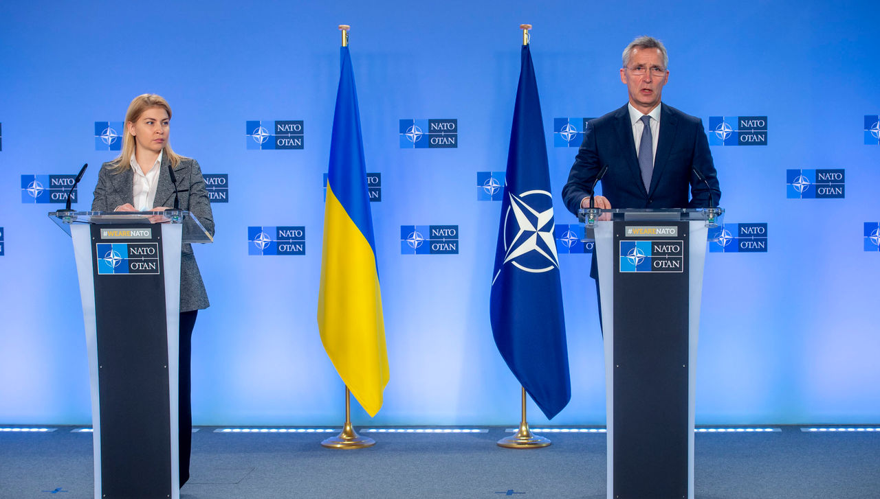 Joint press point with NATO Secretary General Jens Stoltenberg and Olga Stefanishyna, Deputy Prime Minister for European and Euro-Atlantic Integration of Ukraine ahead of the meeting of the NATO-Ukraine Commission