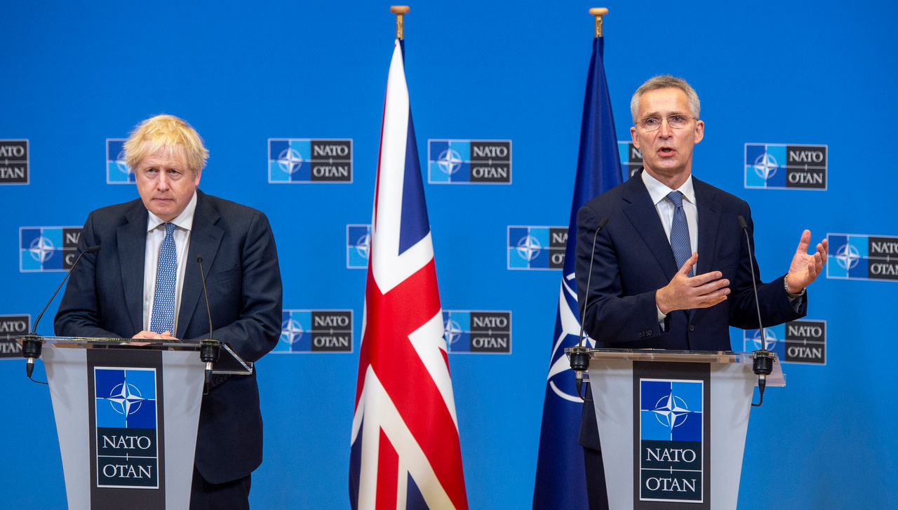 Press conference with NATO Secretary General Jens Stoltenberg and the Prime Minister of the United Kingdom, Boris Johnson