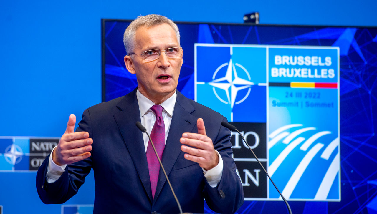 Press conference by Jens Stoltenberg, Secretary General of NATO, ahead of the extraordinary Heads of State meeting.