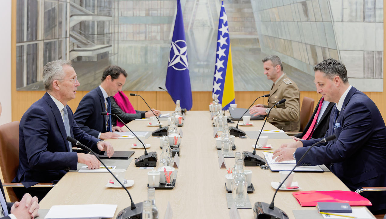 The Bosniak Member of the Presidency of Bosnia and Herzegovina, Denis Bećirović visits NATO and meets with NATO Secretary General Jens Stoltenberg