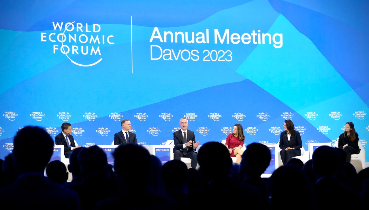 NATO Secretary General  Jens Stoltenberg participates in the plenary session “Restoring Security and Peace” in Davos