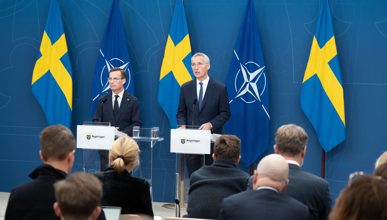 Press conference with NATO Secretary General Jens Stoltenberg and Prime Minister of Sweden, Ulf Kristersson