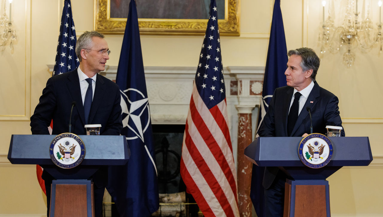 NATO Secretary General Jens Stoltenberg with the U.S. Secretary of State, Antony Blinken